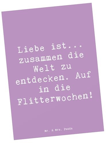 Mr. & Mrs. Panda Postkarte Spruch Liebe Flitterwochen - Geschenk, Grußkarte, Ansichtskarten, Leben genießen, Heiraten, Fotokarte, Postkarten, Hochzeitsreise, unvergessliche Momente, Zweisamkeit