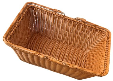 ANDRESLAD Geflochtener Einkaufskorb Sammelkorb für Blumen geflochtener Korb mit Griff Picknickkorb aus Rattan Weidenkorb mit Griff allzweckkorb geflochtener Eierkorb Geflochtener Obstkorb pp