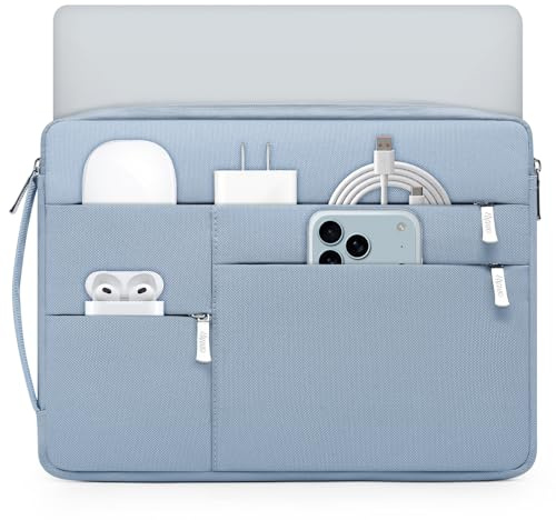 HYZUO 13,3-14 Tum Laptopfodral för MacBook Pro 14 Pro/Max A3426 A3427 2026-2021, MacBook Air/Pro 13, 13,8-13,5 Surface Laptop/Book, Laptopväska för 13 HP Dell Lenovo Asus Acer Samsung, Blek Blå