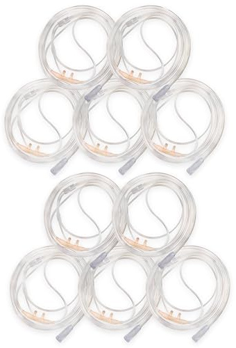 JWYN 10pk 4Ft Adult Oxygen Nasal Cannula, Salter Style, Trumpet Connector