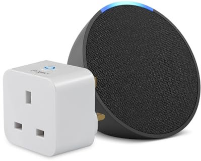 Echo Pop | Charcoal + Sengled Smart Plug, Works with Alexa - Smart Home Starter Kit, with Alexa+ Early Access