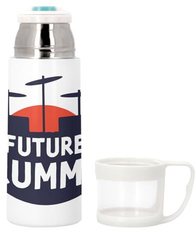 Bouteille thermo en Inox avec Tasse Intégrée - Future Drummer Musician Artist - 350ml - Bouteille Isotherme