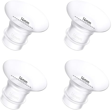 4Pcs Breast Pump Flange Insert 14mm Compatible with Momcozy/Spectra/Medela/eufy/Elvie/Lansinoh/Paruu P10 Breast Pump, Fit for Momcozy M5/M9/M6/V2 Pro/V2 pro/S12 Pro/eufy E10 S1 S1 Pro Pump