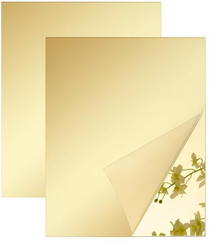 FINGERINSPIRE 2 Stück 25x20cm Große Goldfarbene Spiegel Acrylplatten 3mm Dicke Nicht Glasartige Reflektierende Acrylspiegelplatte Zum Laserschneiden DIY Bastelarbeiten Und Heimdekorationen