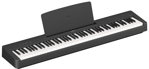 Yamaha P-145BT Digitalpiano – Leichtes und tragbares Digitalpiano mit Graded-Hammer-Compact Klaviatur mit 88 gewichteten Tasten und 10 Instrumentenklängen, Bluetooth – Schwarz