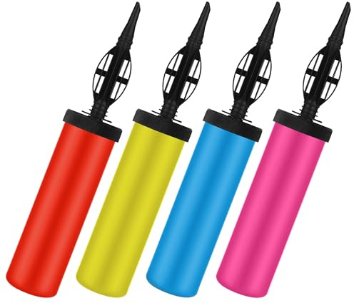 Vivantia 4 Pcs Balloon Pump, Manual Hand Pump, Hand Air Pumps, Manual Inflator for Balloons, Helium Pumps for Party Decoration Balloons Arch Kit Foil & Confetti Yoga Balls