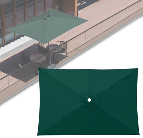 ESOYAWE Toile De Parasol De Rectangulaire Remplacement, 3m×2m 6 Baleines Auvent De Remplacement pour Parasol, Housse De Rechangepour Parasol De Jardin Terrasse Plage, 7 Coloris Disponibles