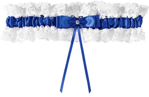 Gosknor Liga de Novia Boda, Liga Encaje Elástico con Lazo para Pierna Elegante Accesorio de Boda para Mujeres y Niñas