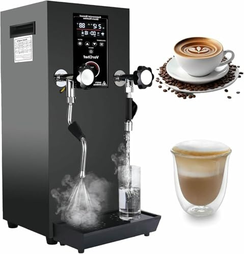 12L Electric Milk Frother ，Commercial Steam Boiler with LED Display, Multi-Purpose Hot Water Dispenser for Espresso, Coffee, Milk Tea - Modern Foam Machine