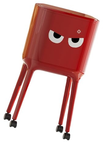 YWJLQH Papelera 16L con Tapa Presionable Y Ruedas Cubo de Basura Alto con Boca Grande Y Doble Compartimento Apta para Almacenamiento Y Organización de Residu, Rojo