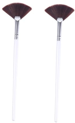 Fibra Sintética Brocha Aplicadora de Mascarilla Facial 2 Piezas | Ligera y Portátil, Fácil Aplicación Buena Carga de Producto, Color Blanco, para Mujer y Uso Diario