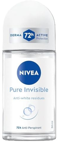 NIVEA Lot de 6 déodorants à bille pour femme 72h Pure Invisible 50 ml
