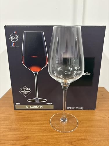 Chef&Sommelier Sublym Crystal Wine Glasses, 55cl, Set of 6, Professional Stemware, V3604 Model