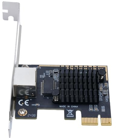 Sxhlseller Tarjeta de Red PCIe de 5 Gbps, Adaptador Ethernet RJ45 con Chip RTL8126 para PC de Escritorio, Compatible con Velocidad Multigigabit, Juegos de Baja Latencia, Soporte de Perfil
