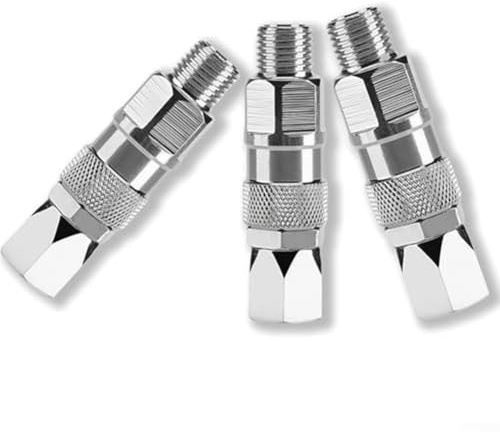 Confezione da 3 giunti girevoli a 360 gradi da 1/4 per spruzzatori airless, accessori flessibili ad alta pressione per tubo flessibile con struttura in acciaio inossidabile 304