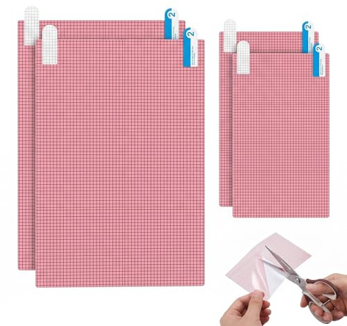 BCHMN 4 Pezzi Pellicola Protettiva HD Universale da Ritagliare (2x 8 Pollici 170x100mm + 2x A4 210x295mm), Pellicola Idrogel Trasparente Anti-Graffio e Anti-Impronte per Tablet e Smartphone