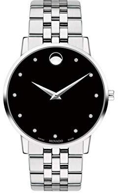 Movado Men's Museum Classic Diamond 40mm Steel Bracelet Quartz Watch 0607201