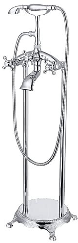 Home Deluxe - Design Standarmatur - Retro - Höhe: 100 cm, inkl. Handbrause I freistehende Armatur Wannenbrause Wanneneinlass