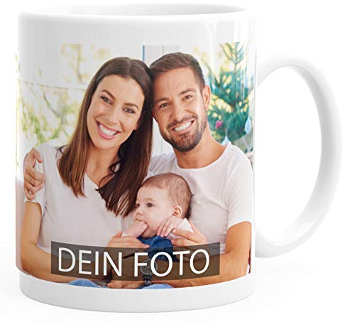 MoonWorks® Fototasse, Tasse mit Foto und Text selbst gestalten, personalisierte Geschenke, Fotogeschenke Weiss unisize