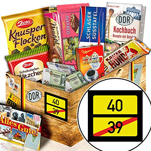 Ortsschild 40 - Geburtstagsgeschenke 40 - Schokoladen Box Ostpaket