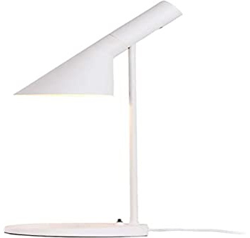 BarcelonaLED Schreibtischlampe, modernes Design, nordisches Metall, E27, LED, Weiß, für Lesen, Studium, Büro, Nachttisch, Wohnzimmer, Schlafzimmer, Arbeitszimmer