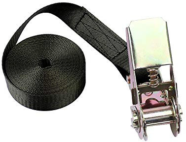 Heavy Duty Ratchet Tie Down Straps, Adjustable Cargo Straps with Metal Buckle, 802kg Load Capacity, Quick Release for Motorcycle, Trucks, Trailer, Luggage(Black, 25mm*3m)