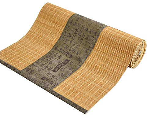 MMQGQ Chemin De Table en Soie De Bambou, Tapis De Table en Tissu Rétro, Nappe De Cuisine à La Maison, Tapis De Bol Lavable Résistant à l'usure, Vert Foncé/Multi-Tailles(Size:30×90cm)