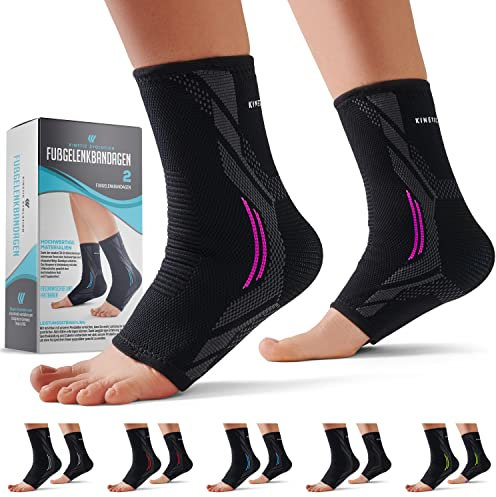 KINETIC EVOLUTION elastische Fußbandage für Damen und Herren. Ideal für Sportarten wie Tennis und Laufen. Verstellbar, bequem und strapazierfähig, links und rechts verwendbar. (L, Pink)