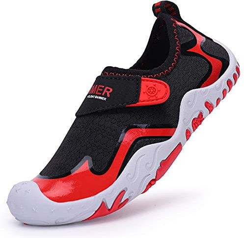 Barfussschuhe Damen Badeschuhe Herren Schnell Trocknend Wasserschuhe Männer Frauen Strand Aqua Schuhe Leicht Weiche Verstellbar Schwarz Gr.38/39