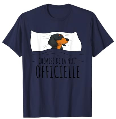 Idée Cadeau Teckel Officielle Chemise de Nuit Pyjama Chien T-Shirt