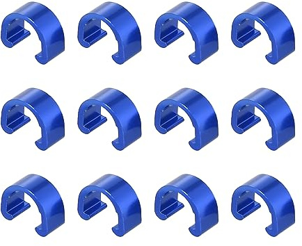 X AUTOHAUX Bike Brake Cable Clip C Style Clamp Alloy for Mountain Bike Road | for Mountain Bike Road Bicycle, Blue, Aluminium, 12pcs