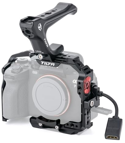 Tilta Gabbia completa per fotocamera compatibile con Sony A7 IV Basic Kit Video Film Filmmaking Rig, con gabbia per fotocamera NATO Top Handle - Nero TA-T30-A-B