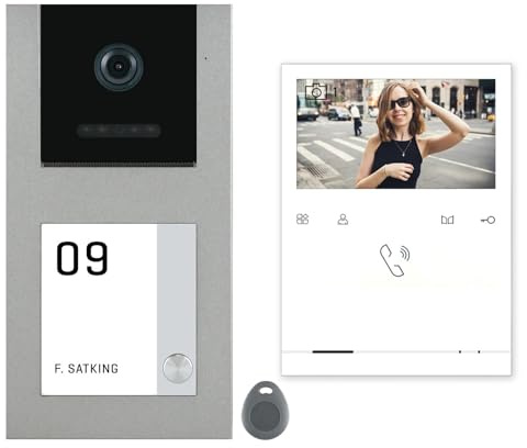 Nonic Balter EVO Video RFID Türsprechanlage Aufputz ✓ 4,3 Zoll Monitor ✓ 2-Draht Bus mit RFID ✓ Set für 1 Familienhaus Türklingel ✓ 120° Weitwinkel Kamera