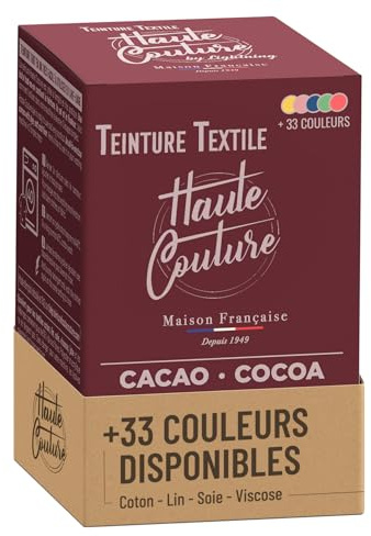 Textilfarbe BraunKakao Haute Couture - Baumwolle Leinen Seide 350g | All-in-One - Waschmaschinenfärbung - Sofort Einsatzbereit - Naturfasern - 33 Farben Verfügbar - Intensiv & Langanhaltend