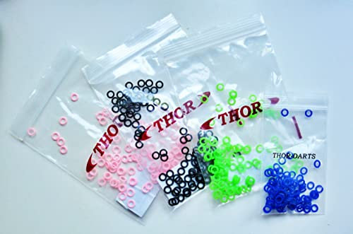 THOR-DARTS Dart Silikonringe für 2BA Gewinde an Darts Alu-Schäften und Conversion Points, blau Gummiringe, O-Ringe + optionale Aufzieher Thor & Mission (ohne, blau)