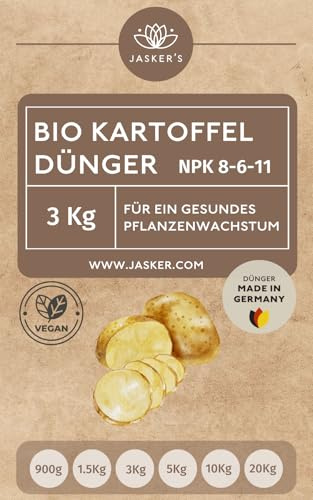 JASKER'S Kartoffeldünger 3 Kg - Für gesunde, Dicke und schmackhafte Kartoffel - Organischer Dünger für Kartoffel