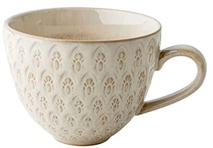 Ciotole for zuppa, tazza da caffè in ceramica vintage da 500 ml, tazza da zuppa con manico, piccola ciotola for la colazione for gelato, dessert-bianco-13,5x11,5x9 cm ( Color : Wit , Size : 13.5x11.5x
