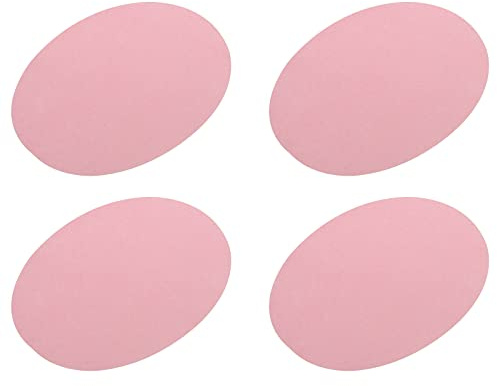 sourcing map 4 Stück Ellbogen Knie Bügelflicken Stoffpatch zur Reparatur, 11 x 14cm Oval Flicken zum Aufbügeln für Kleidung Handwerk Reparatur Kit Rucksack Schuhe Dekoration, Hellerosa
