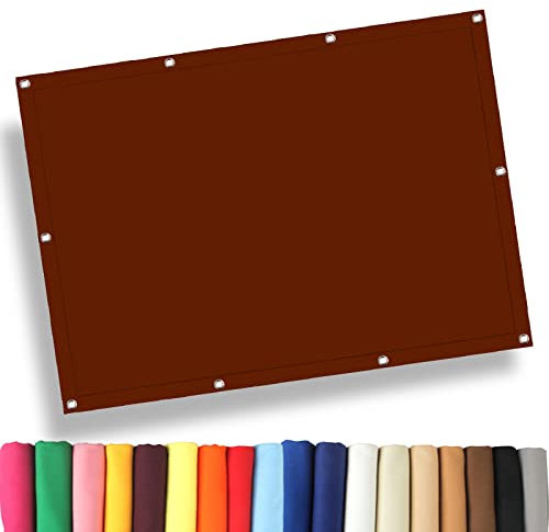 Voile D'ombrage Imperméable Rectangulaire 1.4 x 4 m Protection Solaire, Toile D'ombrage, Filet Dombrage Rectangle 100% Ombrage UV Protection pour Jardins/balcons/terrasses, ‎Marron
