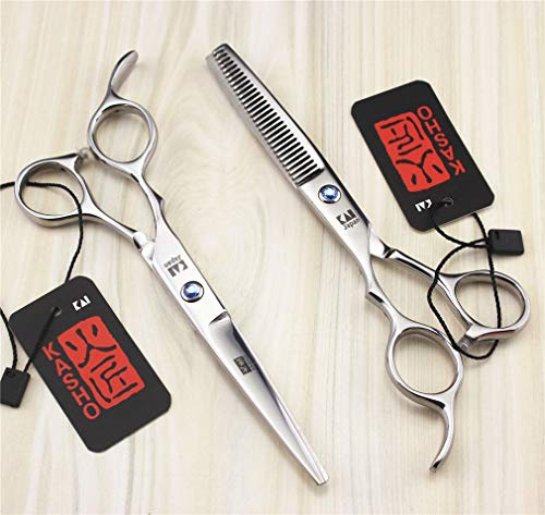 Professionelle Friseurschere für die Linke Hand, 5,5/6,0 Zoll, Haarschnitt-Set aus 440C-Edelstahl (leicht und scharf), für Friseur, Ausdünnung, Heimgebrauch, Salon (6,0 Zoll)