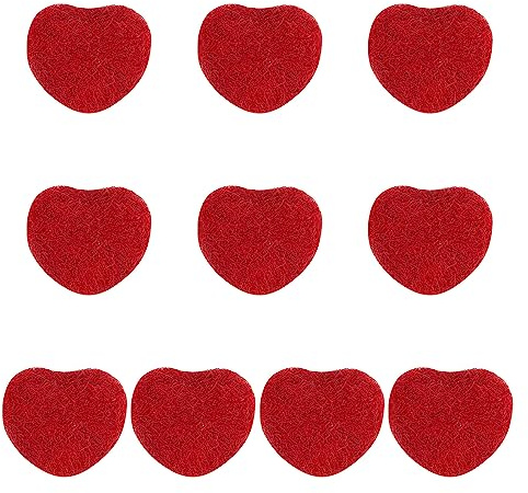 SUNNYCLUE 10 Stück Wollfilzbälle Rote Herzform 100% natürliche Wolle Filzkugeln Perlen Pompons Wollfilzstoff Handgefertigte Bommelbälle Girlande Für Zuhause Weihnachtsbaumdekoration DIY Basteln Party
