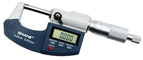 FUNTLY bügelmessschraube 0–25 mm digitales Mikrometer mit Skala, elektronisches Außenmikrometer, 0,001 mm Mikrometerlehre
