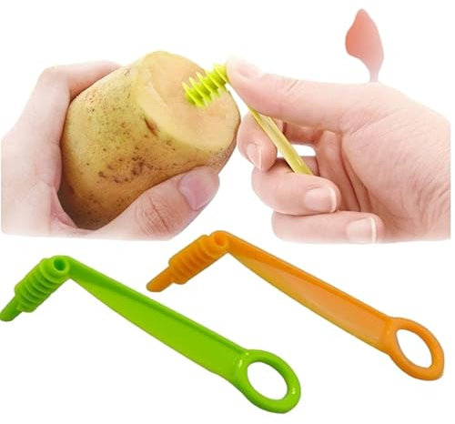 1PCS Spiral Vegetable Slicer Multifunctional Cutter for Slicing of Cucumbers, Potatoes, Cucumbers and More, Crafted with Durable Plastic Design
