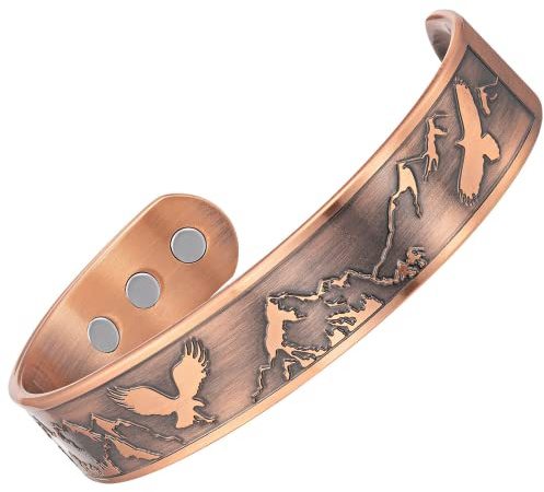 Willis Judd Eagle Mountain Wildlife Men's Pure Copper Magnetic Bracelet Bangle