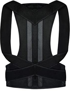 Haltungskorrektur, Haltungskorrektur, Rückenstütze, Schlüsselbeinstütze, stoppt Slouching und Buckel, Verstellbarer Rückentrainer (Farbe: Schwarz, Größe: XXL) (Schwarz L) (Schwarz M) charitable