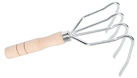 BESPORTBLE Gartenrechen Aus Holz Zum Boden Auflockern Bodenbearbeitungsrechen Mit Robusten Zinken Für Effizientes Gärtnern Grabrechen Zum Umgraben Und Ausgraben