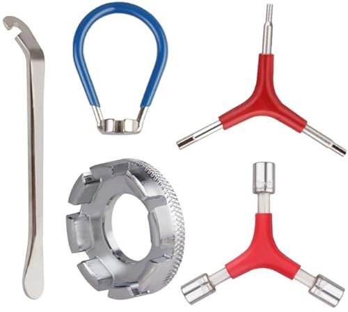 NAROSEBE Speichenschlüssel Fahrrad aus Stahl, Speichenspanner Fahrrad Set, Fahrrad Werkzeug Nippelspanner, Fahrradspeichen Nippelspanner Universal für Fahrrad, Bike