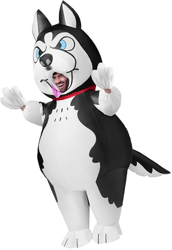 Spooktacular Creations Disfraces inflables para adultos, disfraces de Husky de cuerpo completo, divertidos trajes inflables de Halloween para fiestas temáticas de cosplay de Halloween
