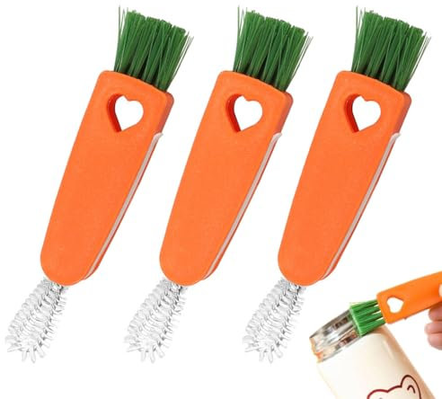 NHQZ 3pcs limpia pajitas limpiador botellas por dentro Cepillo de Tapa de Botella, Cepillo de Detalle de Tapa de Botella 3 en 1, Cepillo de Limpieza Multiusos, Cepillo de Limpieza de Tapa de Taza