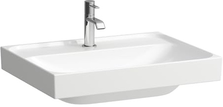 LAUFEN Meda Aufsatzwaschtisch, geschliffen, 600x460mm, 1 Hahnloch, ohne Überlauf, H8161130001111, Farbe: Weiß